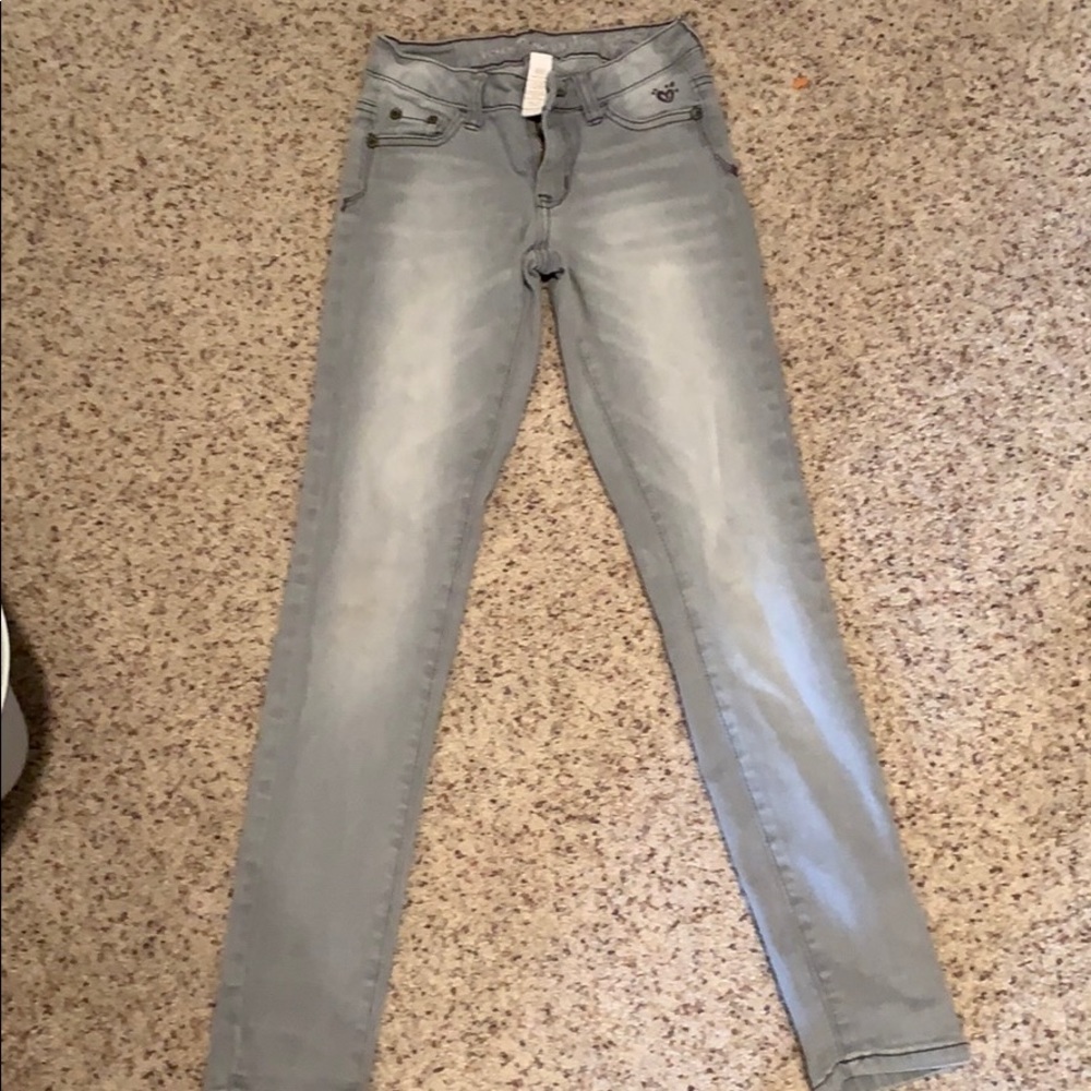 Gently worn once grey justice stretch jeans